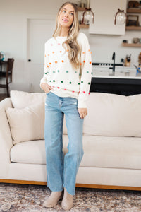 Candy Buttons Pom Pom Sweater