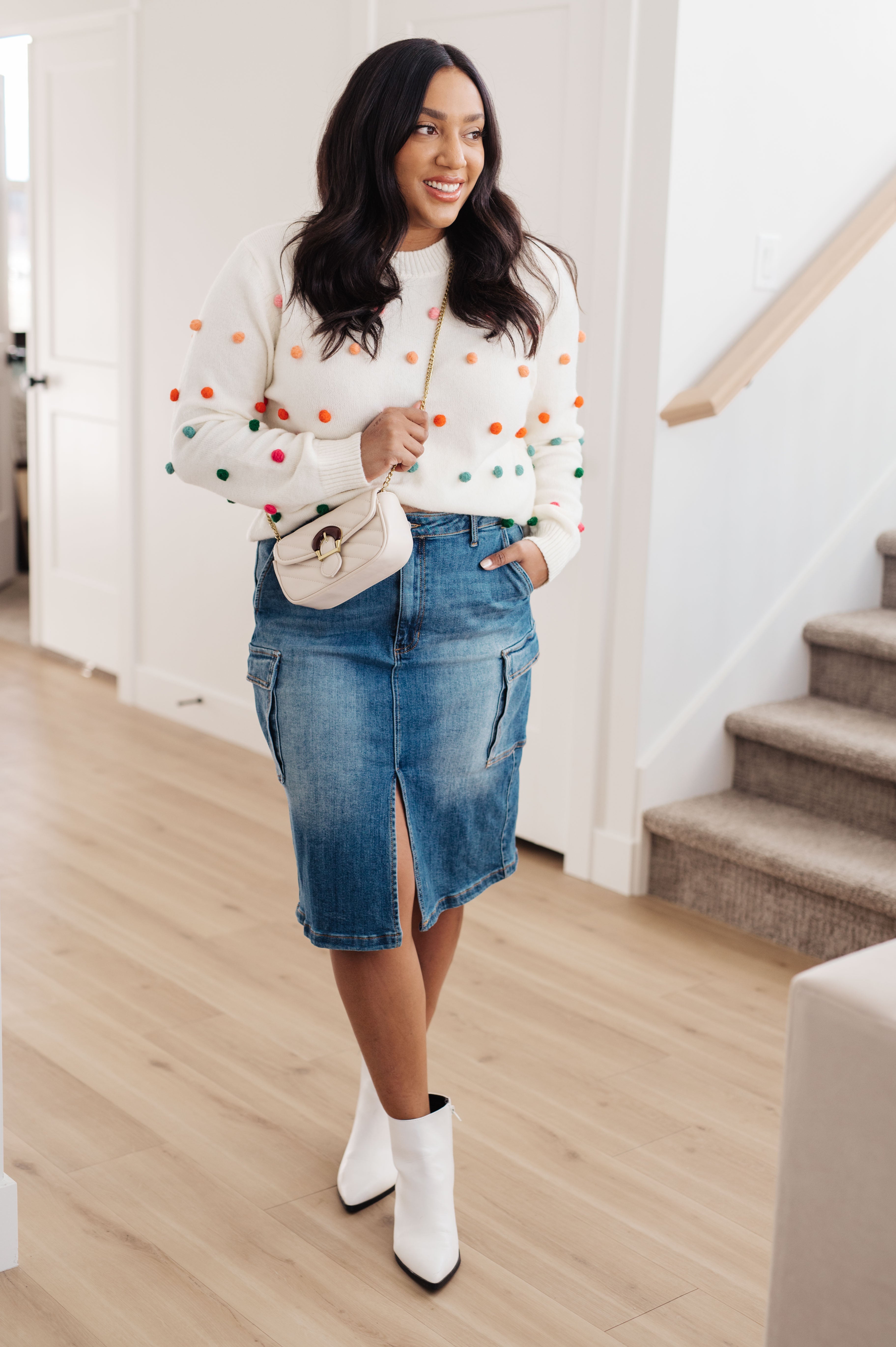 Candy Buttons Pom Pom Sweater