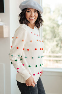 Candy Buttons Pom Pom Sweater