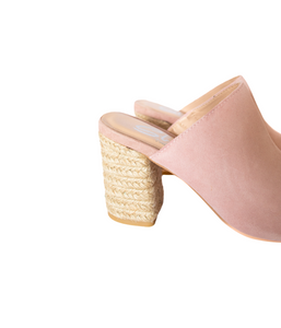 Helena Heeled Sandal in Blush Suede