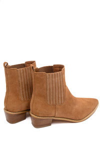 Leonor Suede Ankle Boot in Tan