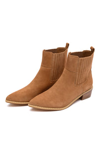 Leonor Suede Ankle Boot in Tan