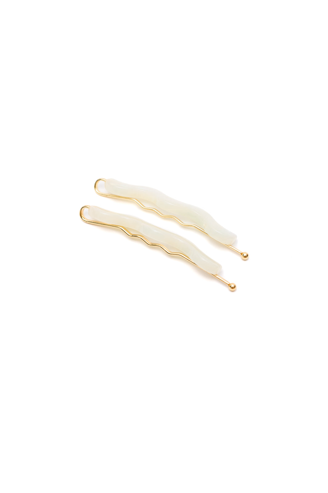 White Tortoise Hair Clips