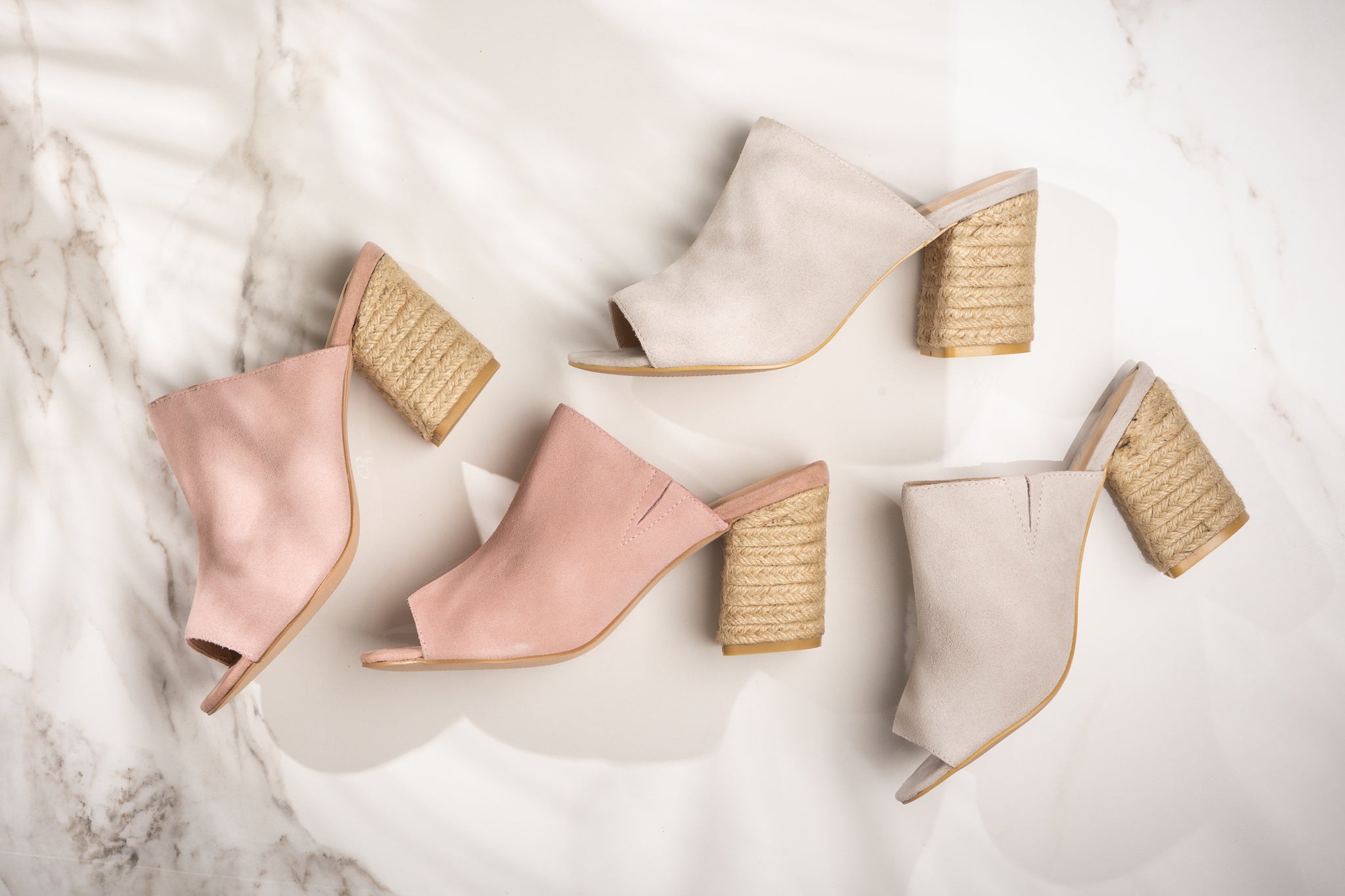 Helena Heeled Sandal in Blush Suede