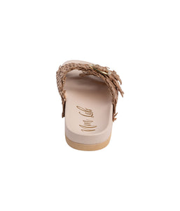 Flow Woven Strap Slide in Champagne