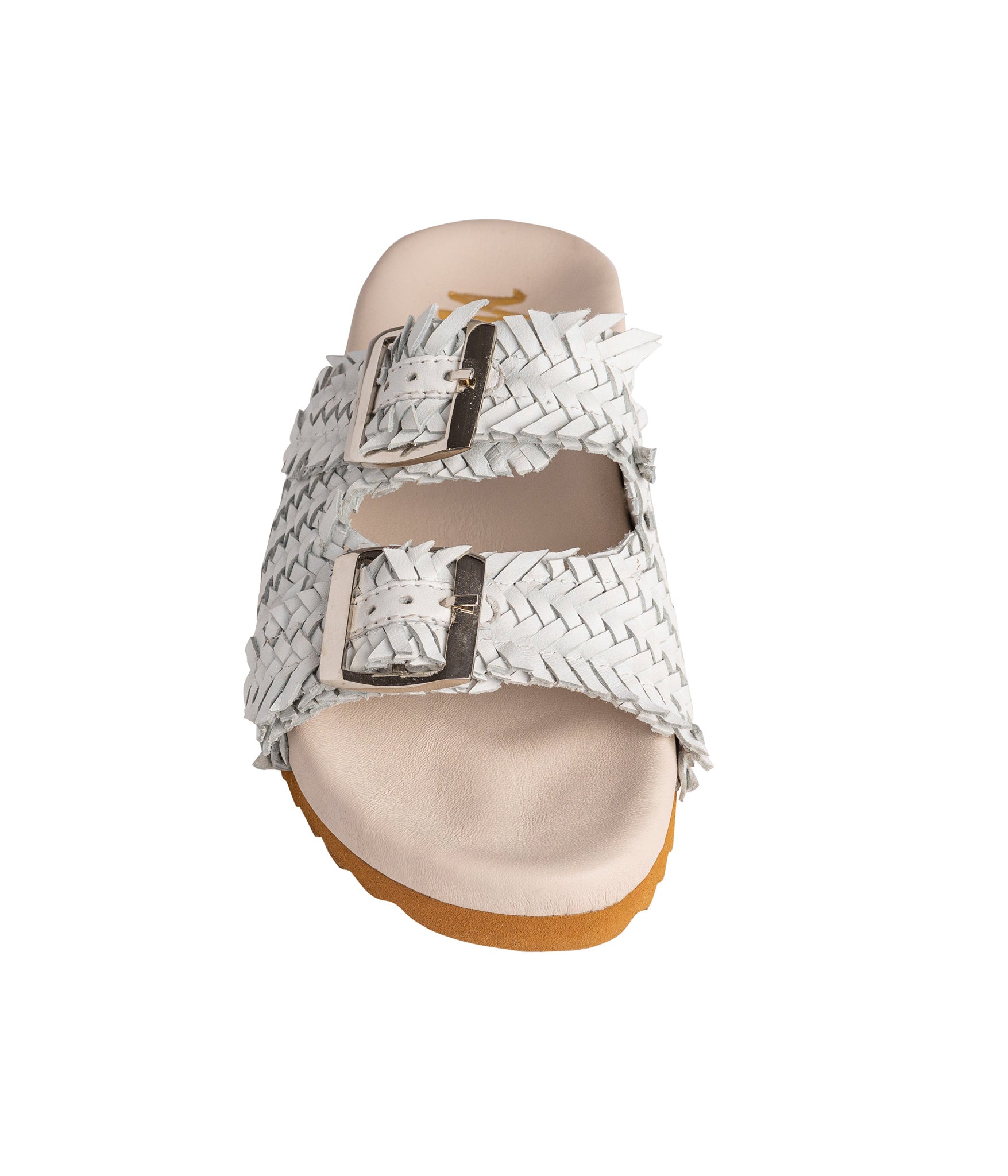 Flow Woven Strap Slide in White