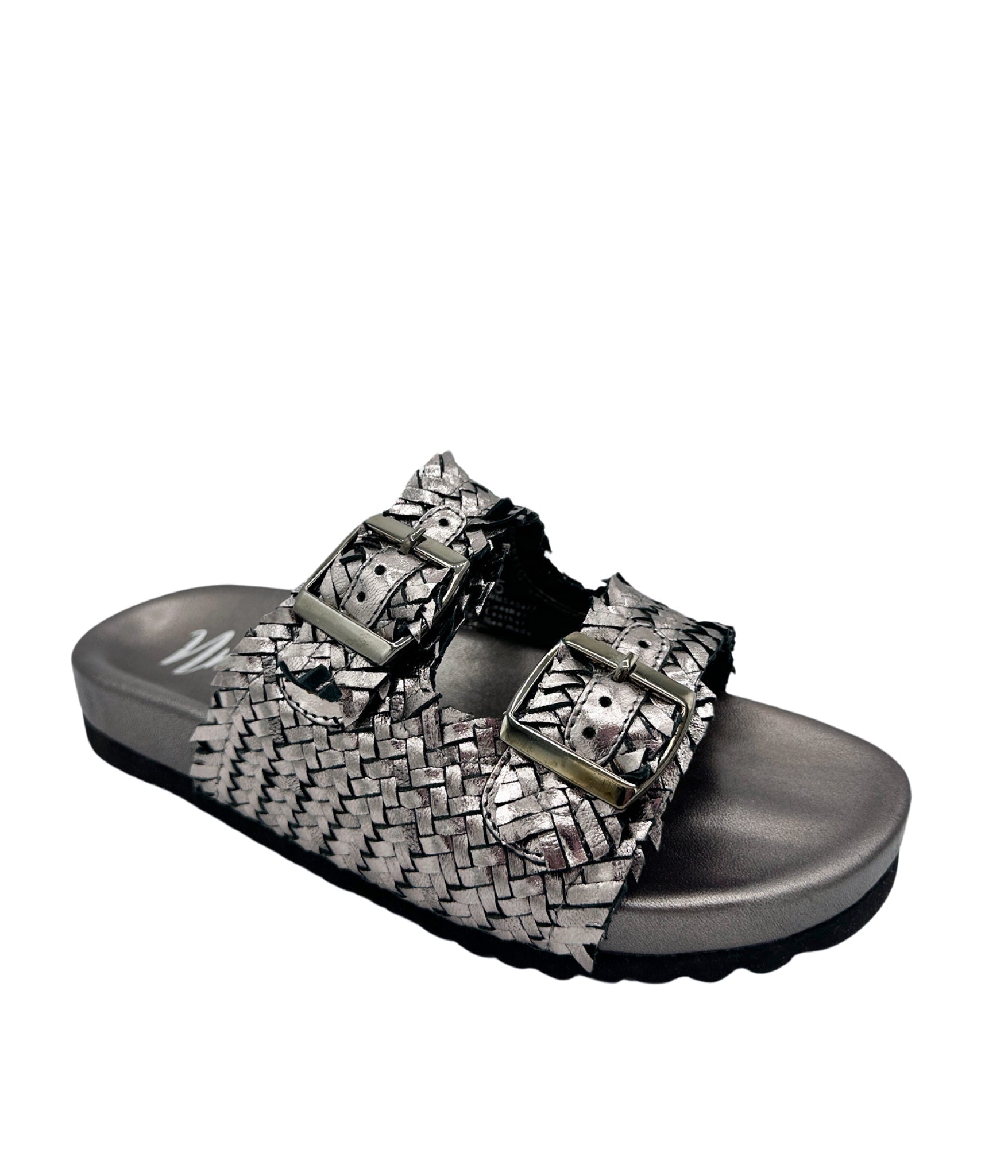 Flow Woven Strap Slide in Pewter