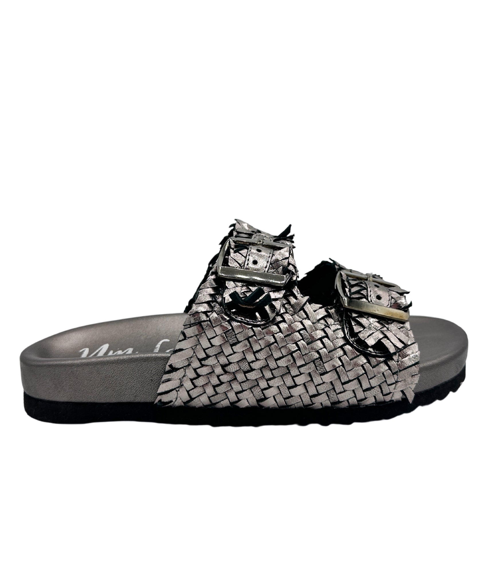 Flow Woven Strap Slide in Pewter