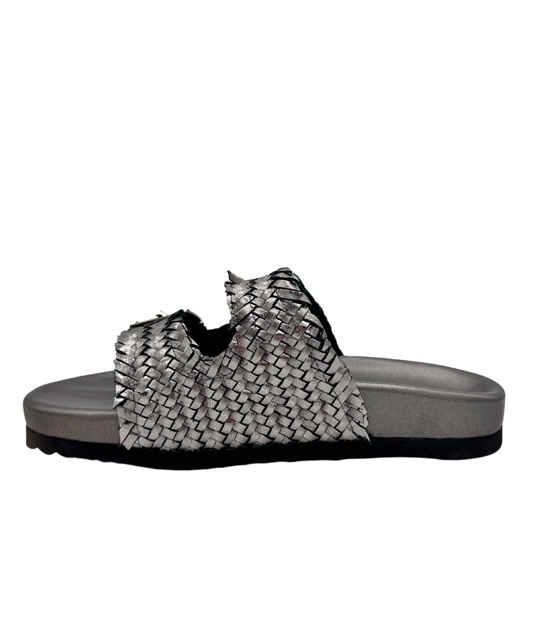 Flow Woven Strap Slide in Pewter