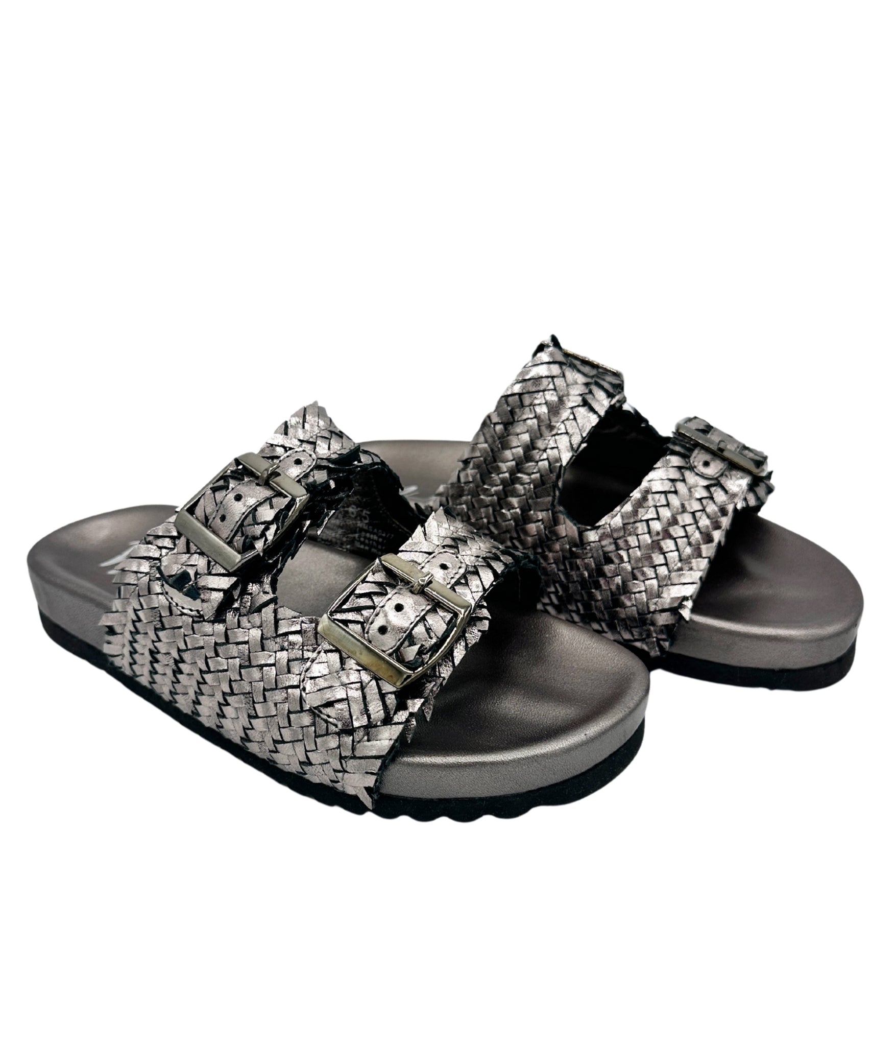 Flow Woven Strap Slide in Pewter