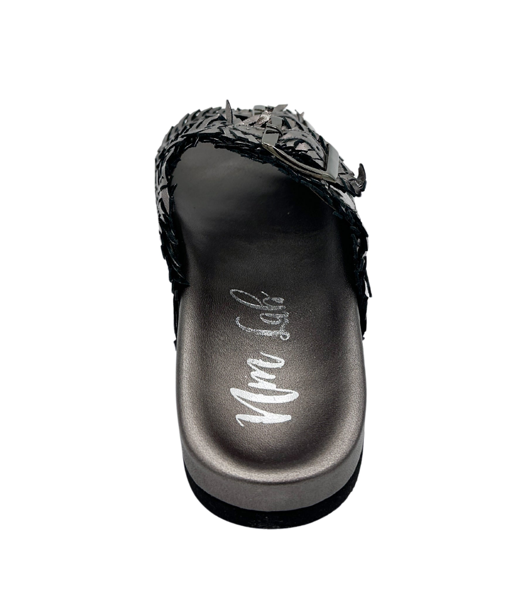 Flow Woven Strap Slide in Pewter