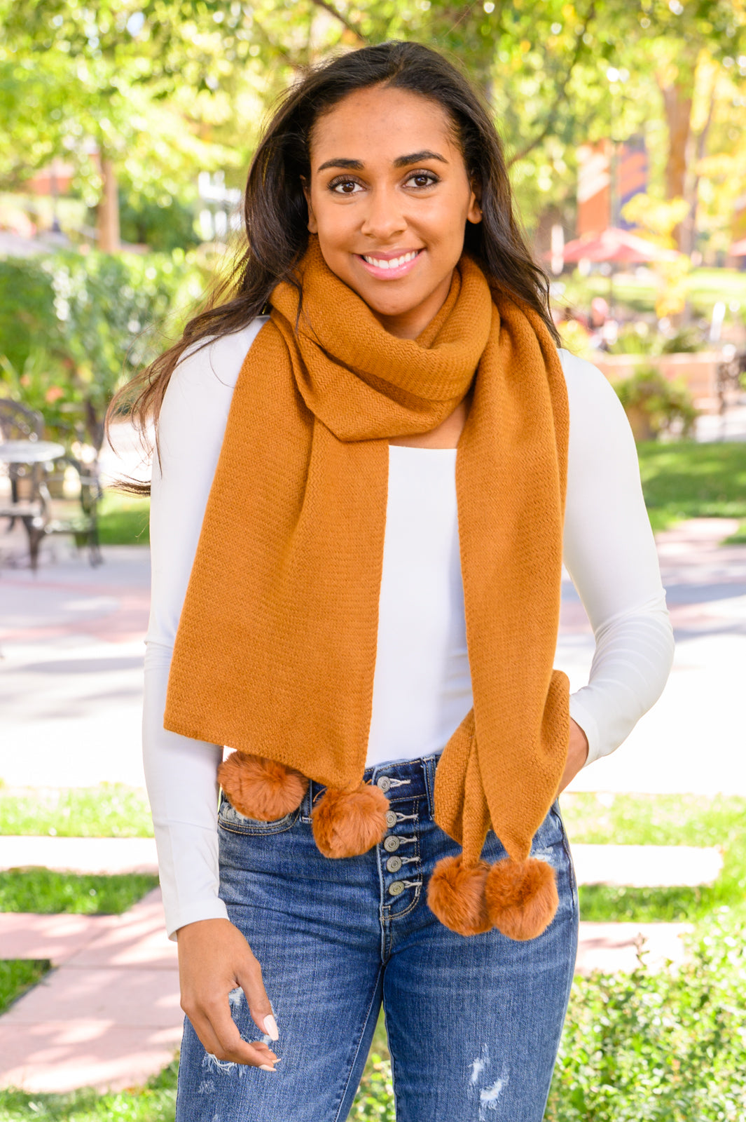 Ginger Pom Pom Shawl