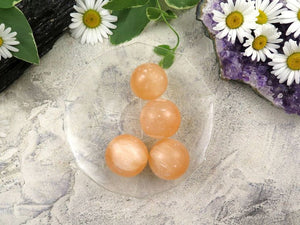 Peach Selenite Sphere